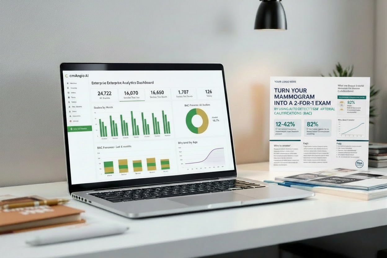 cmAngio Platform Components — Email templates, physician guides, patient FAQ, analytics dashboard, marketing materials, and technical manuals
